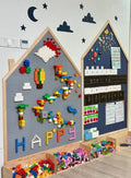 Interactive Preschool Wall Learning & Brick Building Center